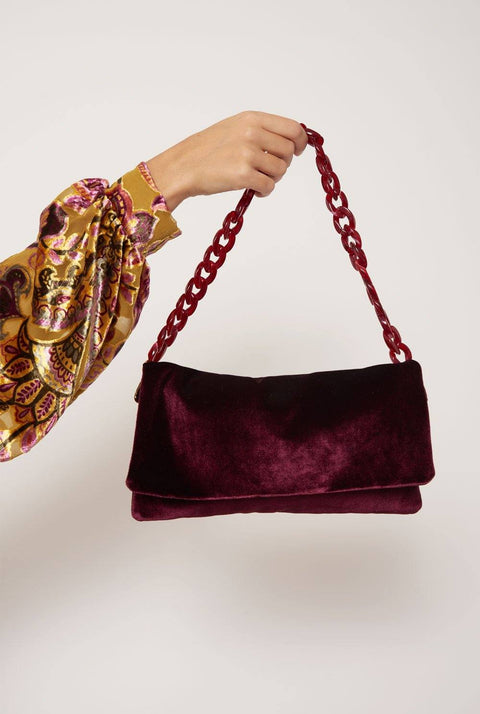 The Sara Bag Velvet burgundy
