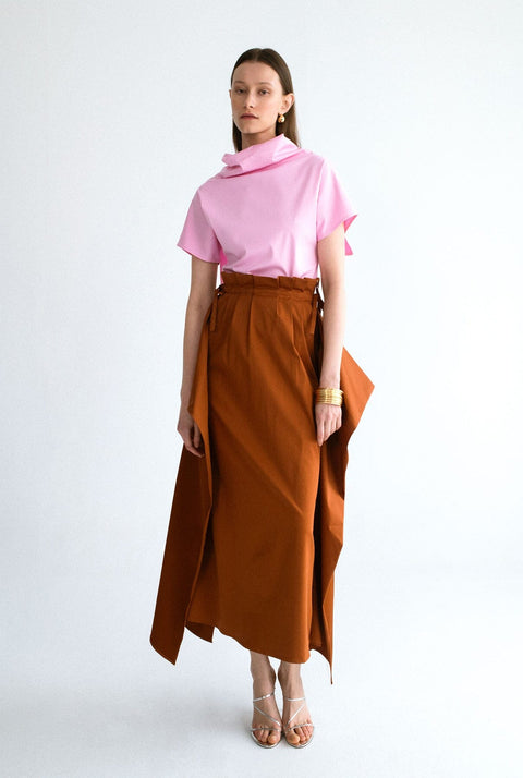 Top cuello y capa - pink