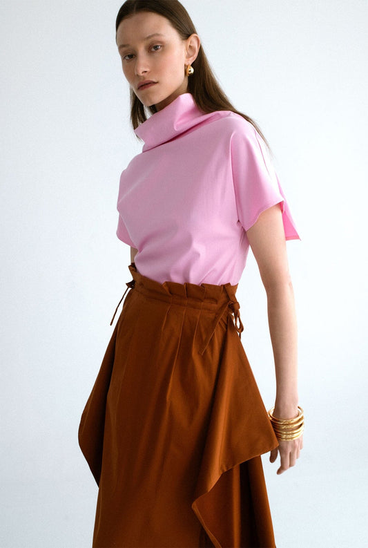 Top cuello y capa - pink