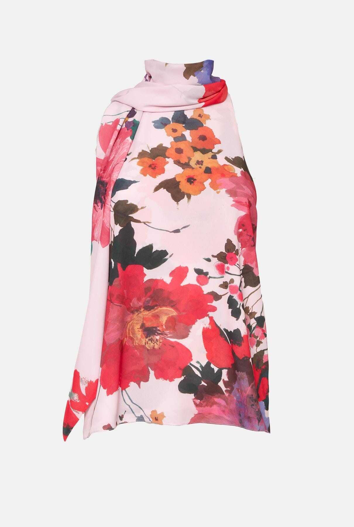 Top Halter con Lazada Flores Acuareladas