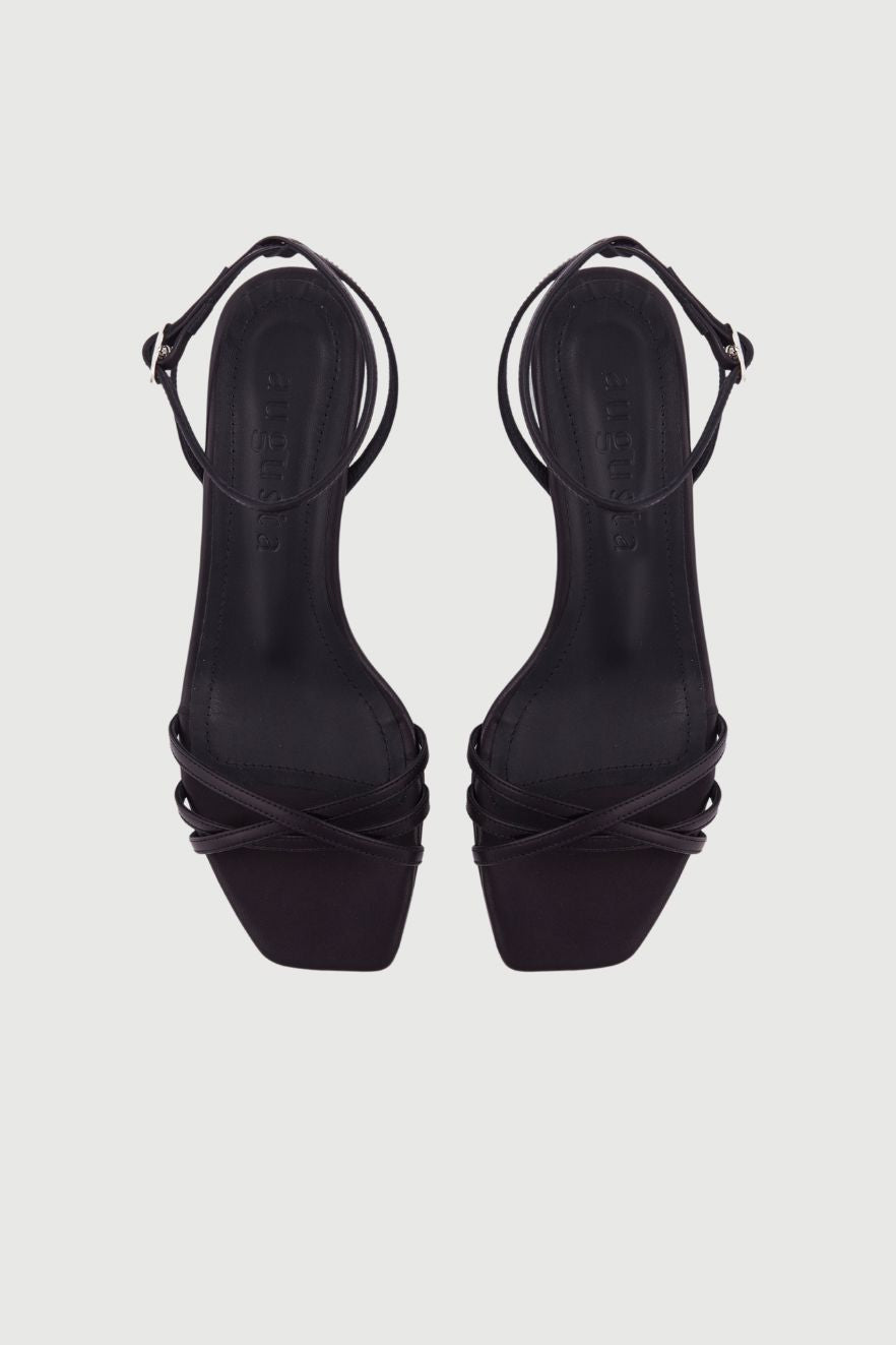 Uma Sandals in Black Leather