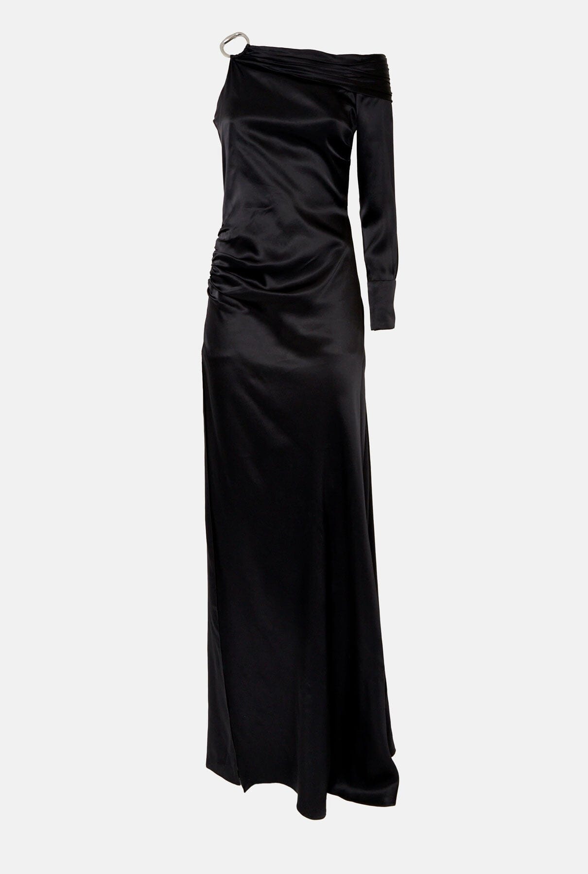 Vestido asimétrico de seda negro