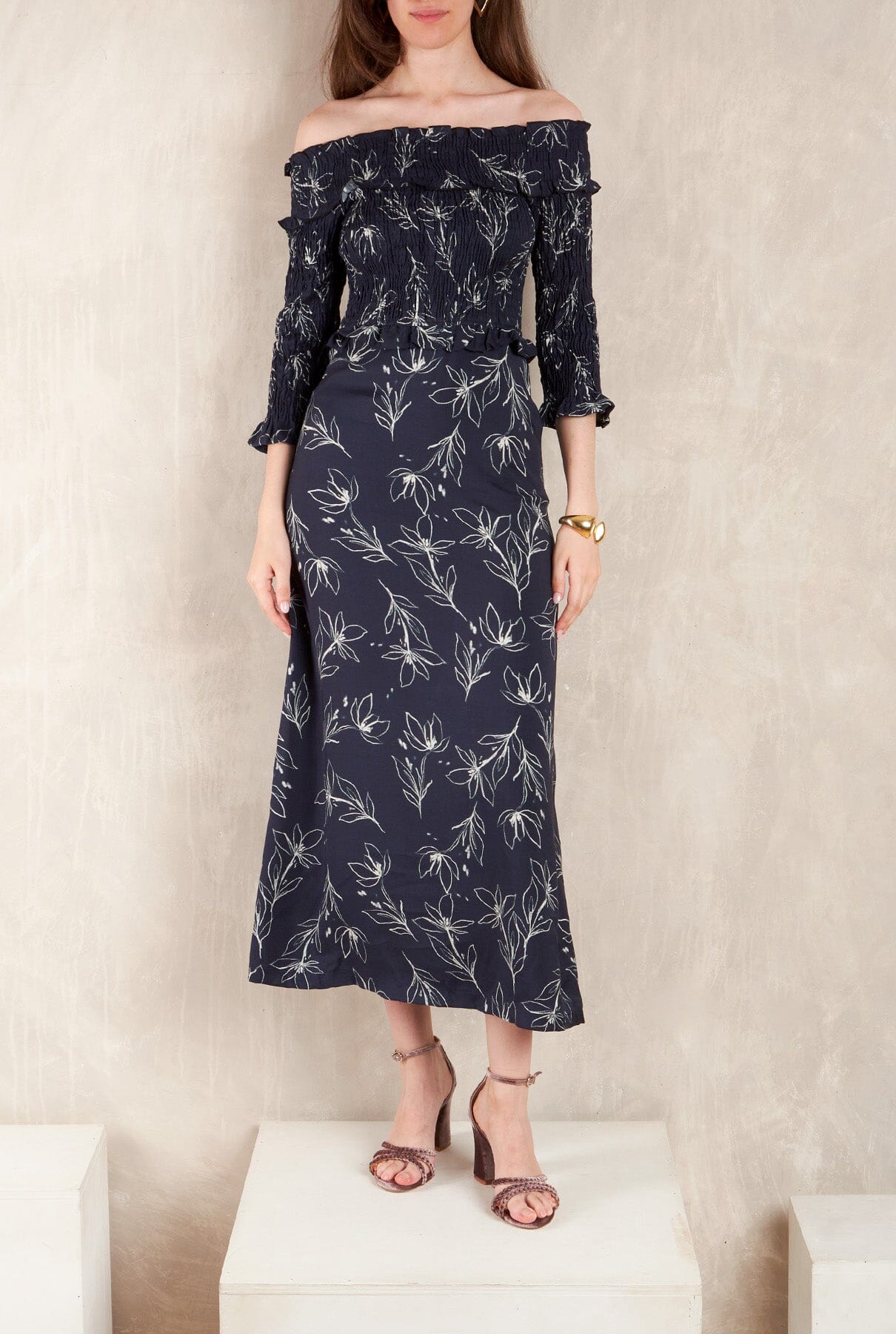 Vestido Bardot Lac