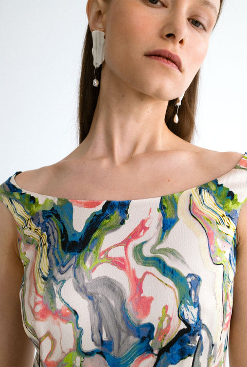 Vestido estampado escote