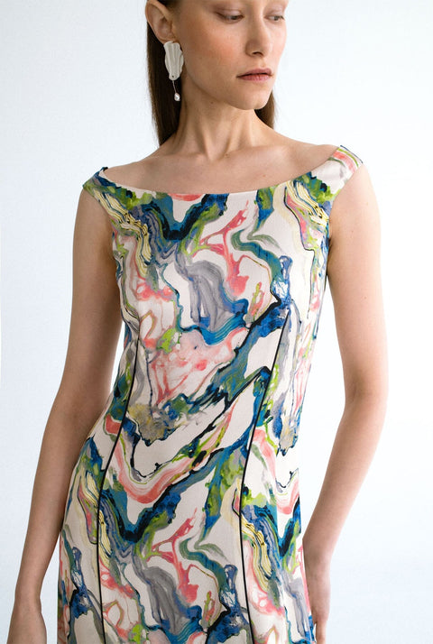 Vestido estampado escote