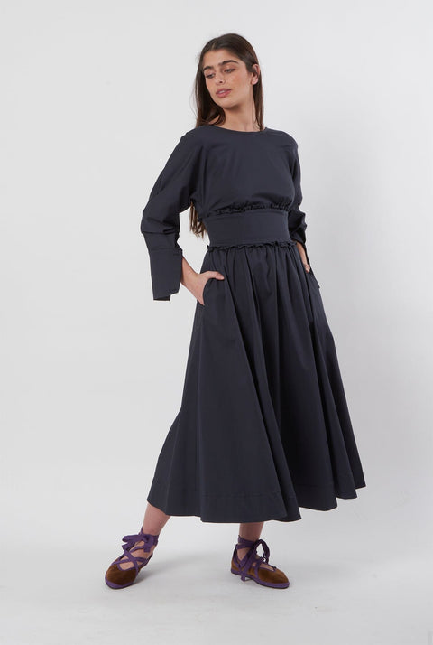 Vestido fajín - azul