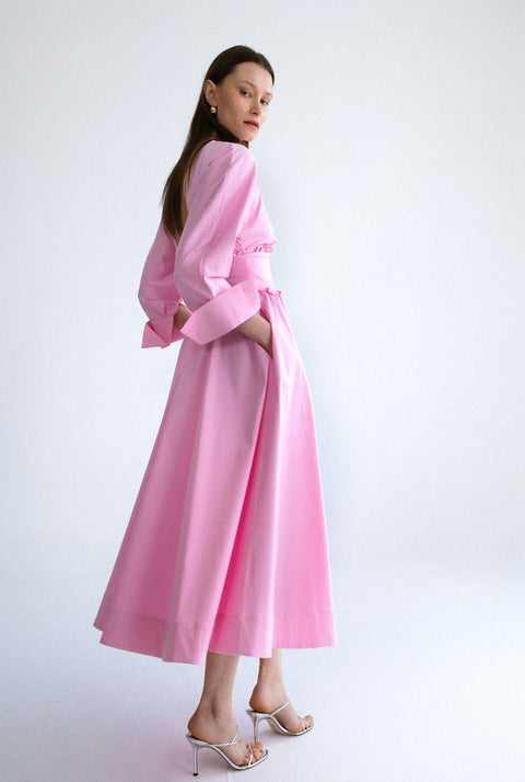 Vestido fajín - rosa