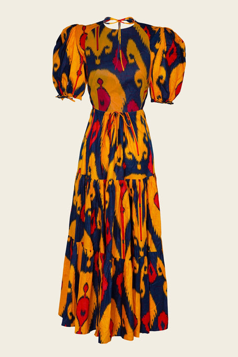 VESTIDO GABRIELLA IKAT NARANJA