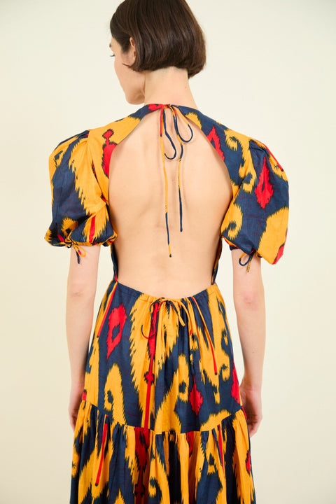 VESTIDO GABRIELLA IKAT NARANJA