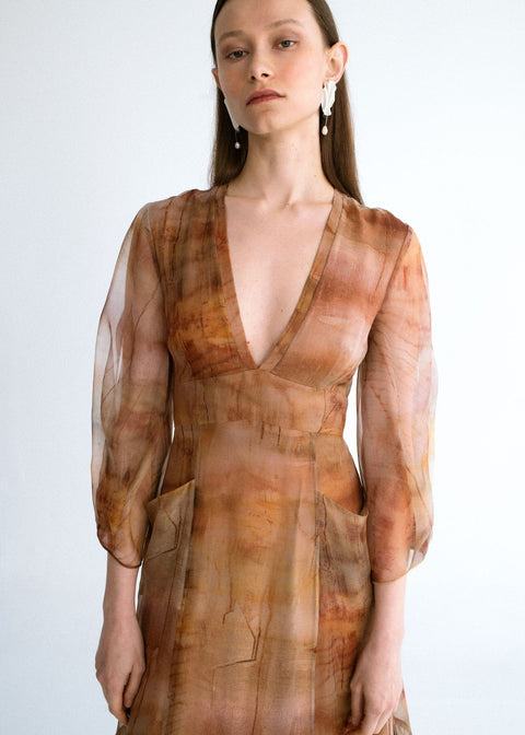 Vestido largo estampado
