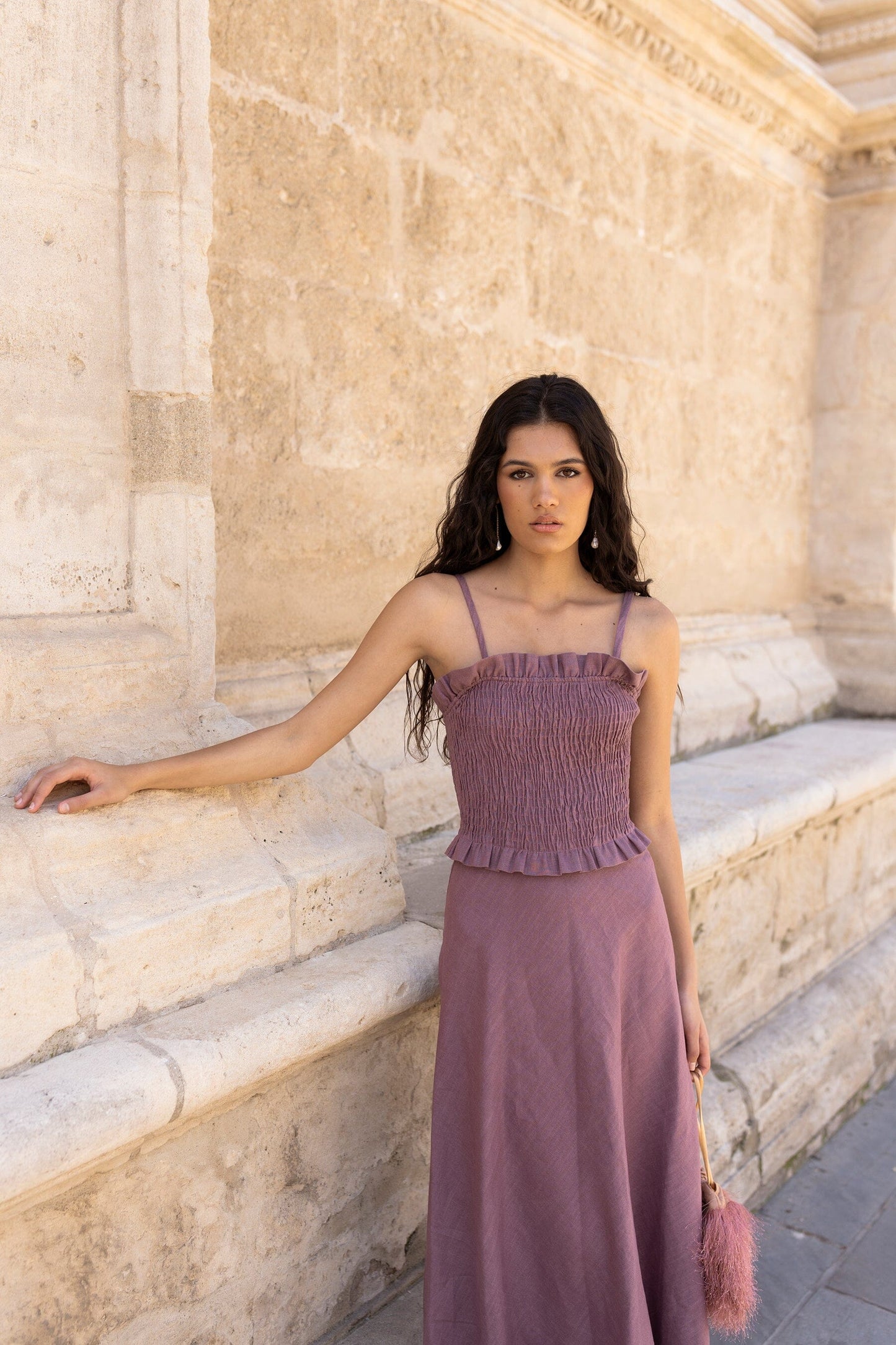 Vestido Lino Malva