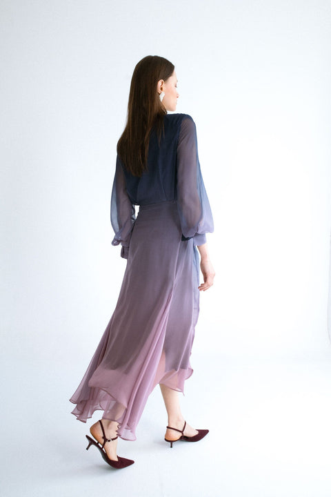 Vestido midi lazada rose navy