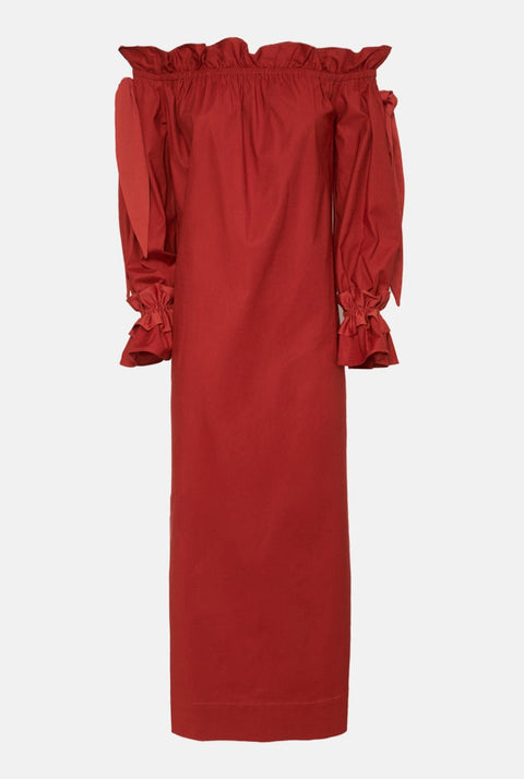 Vestido sin hombros - granate