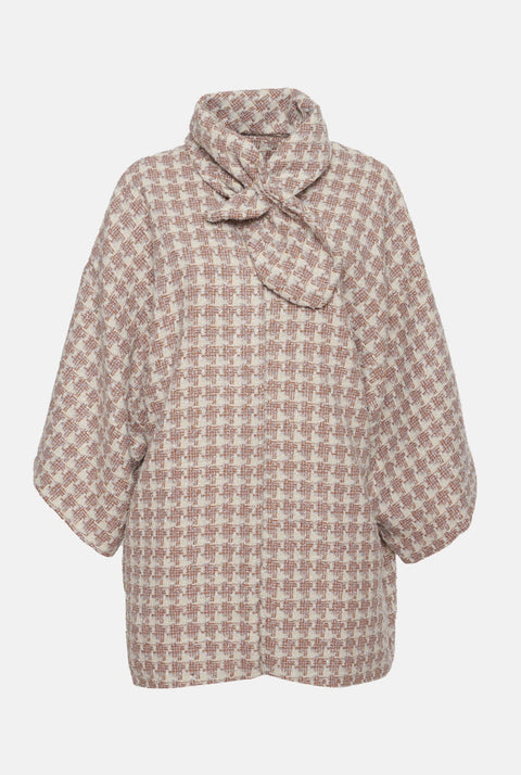 Abrigo Cuadrado Greta Tweed Crudo
