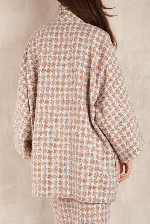 Abrigo Cuadrado Greta Tweed Crudo