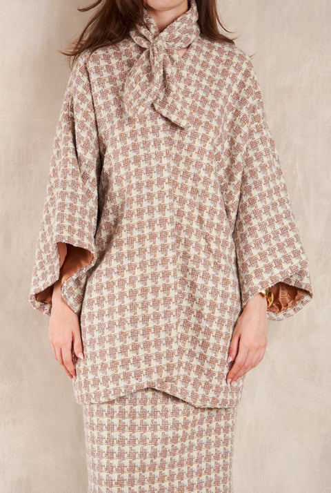 Abrigo Cuadrado Greta Tweed Crudo
