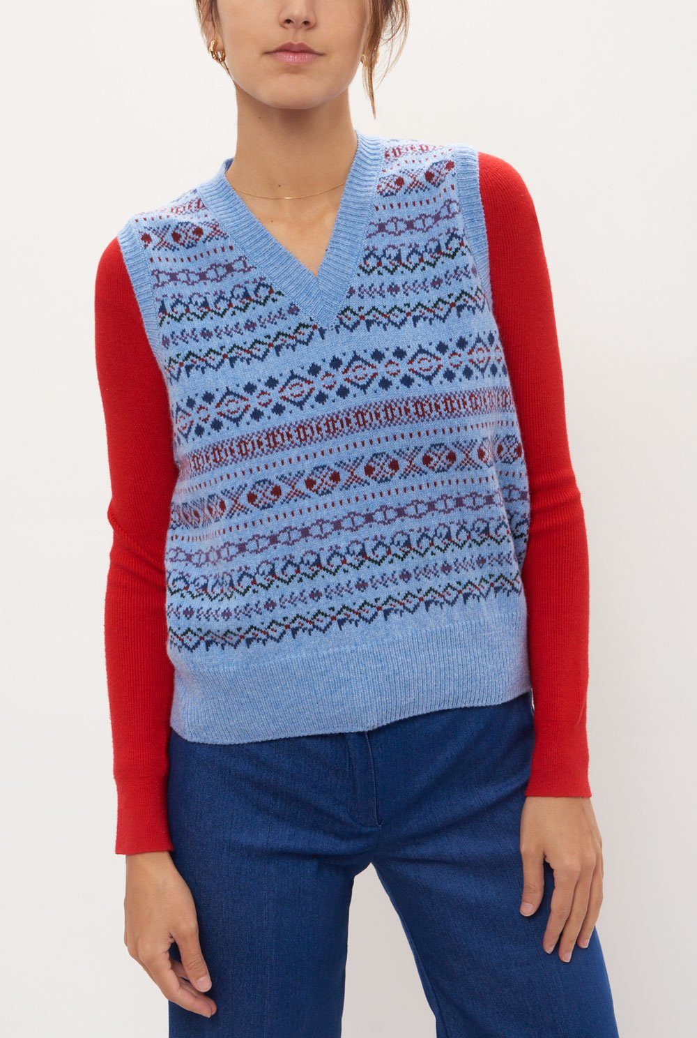 Amy sky blue vest