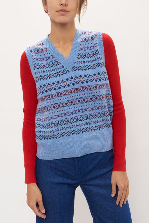 Amy sky blue vest