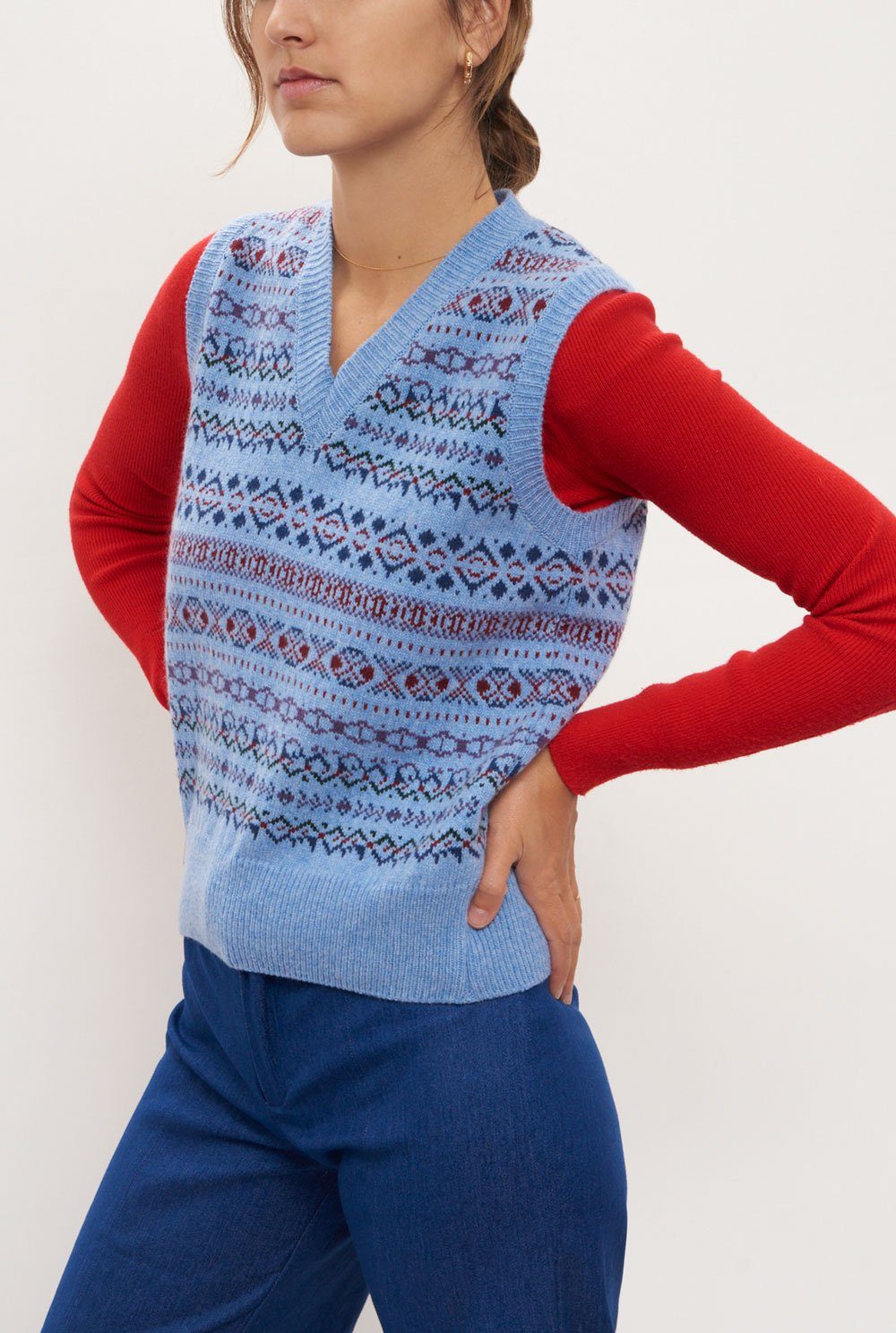 Amy sky blue vest
