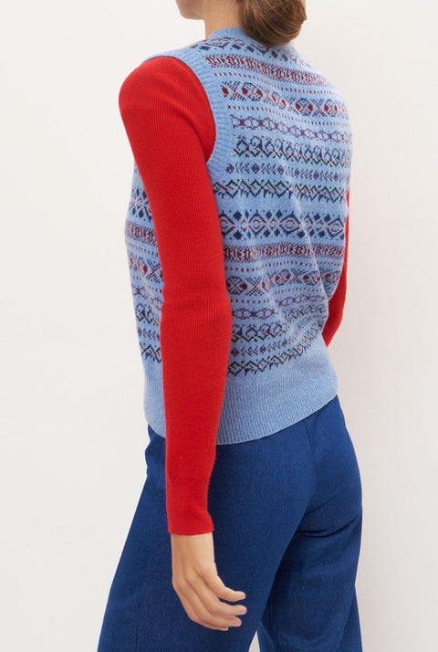 Amy sky blue vest