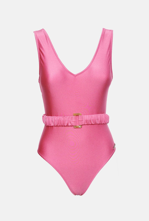 Traje de baño california rosa + cinturón
