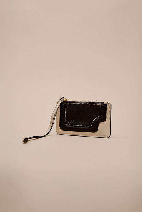 Binomio Good Grey Black Leather Zip Wallet