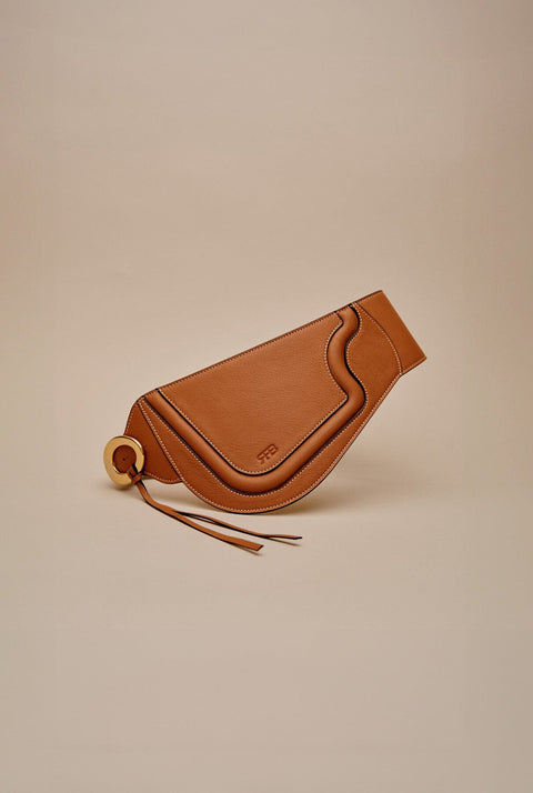 Binomio Light Caramel Leather Corset Belt