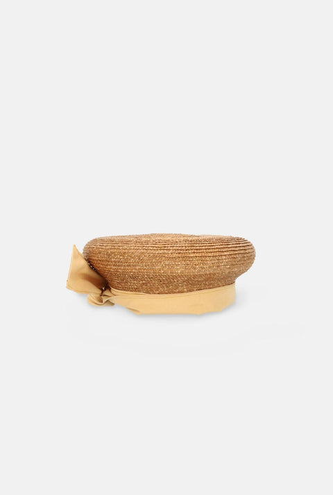 Boina de rafia camel