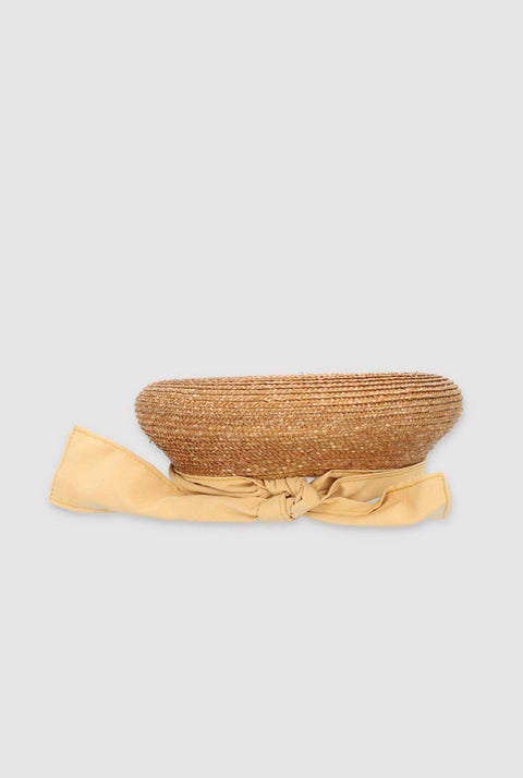 Boina de rafia camel