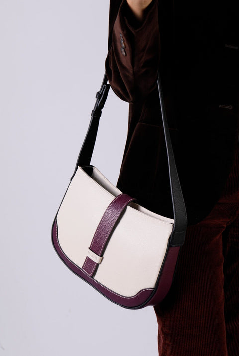 Bolso Gondola Beige/Burgundy