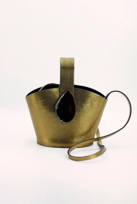 Bolso Zoe Grabado Dorado - Ágata Natural