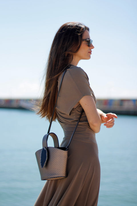 Bolso Zoe Trenzado Plomo - Ágata Morada