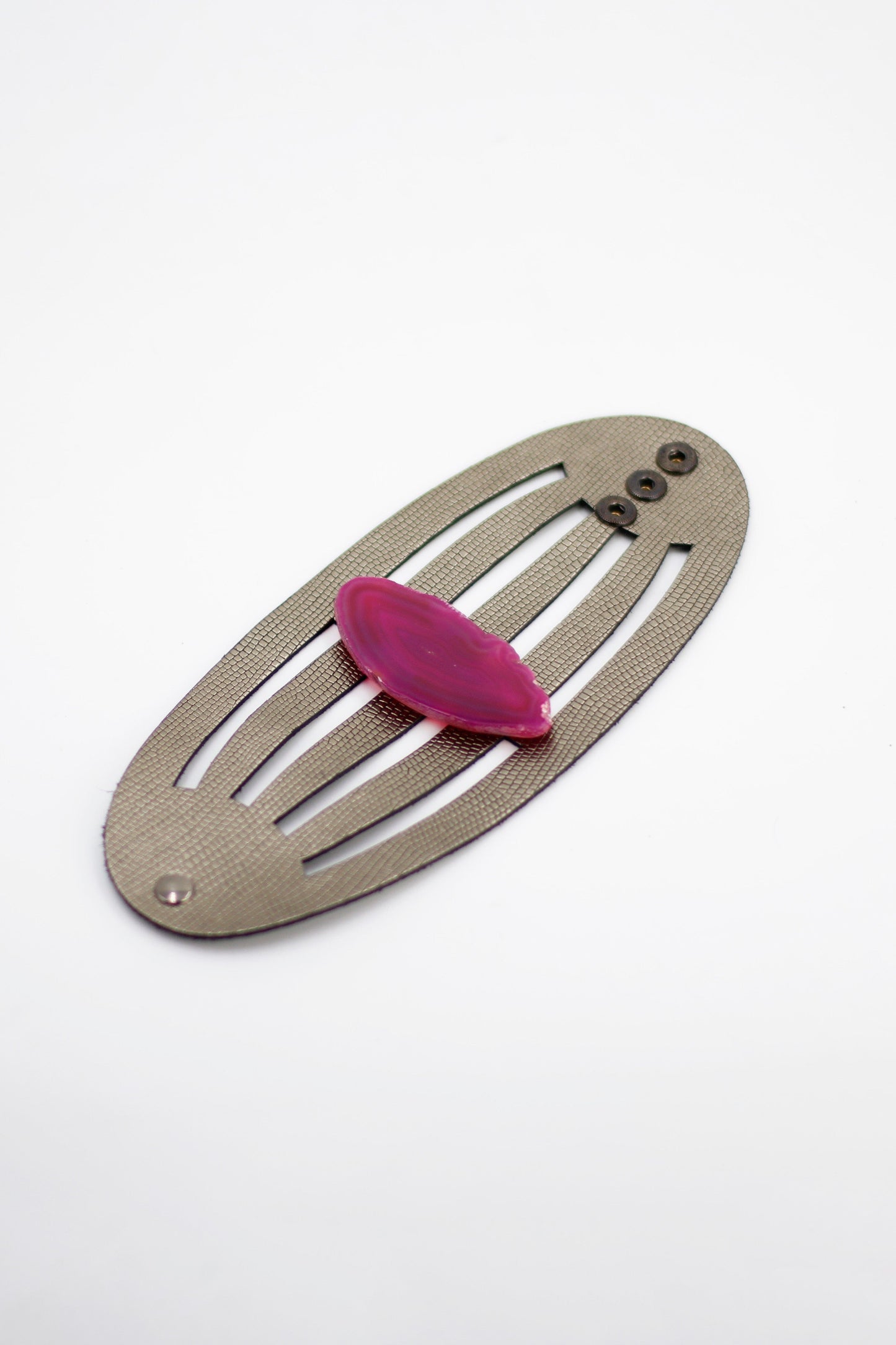 Brazalete Sol Grabado Plomo - Ágata Rosa