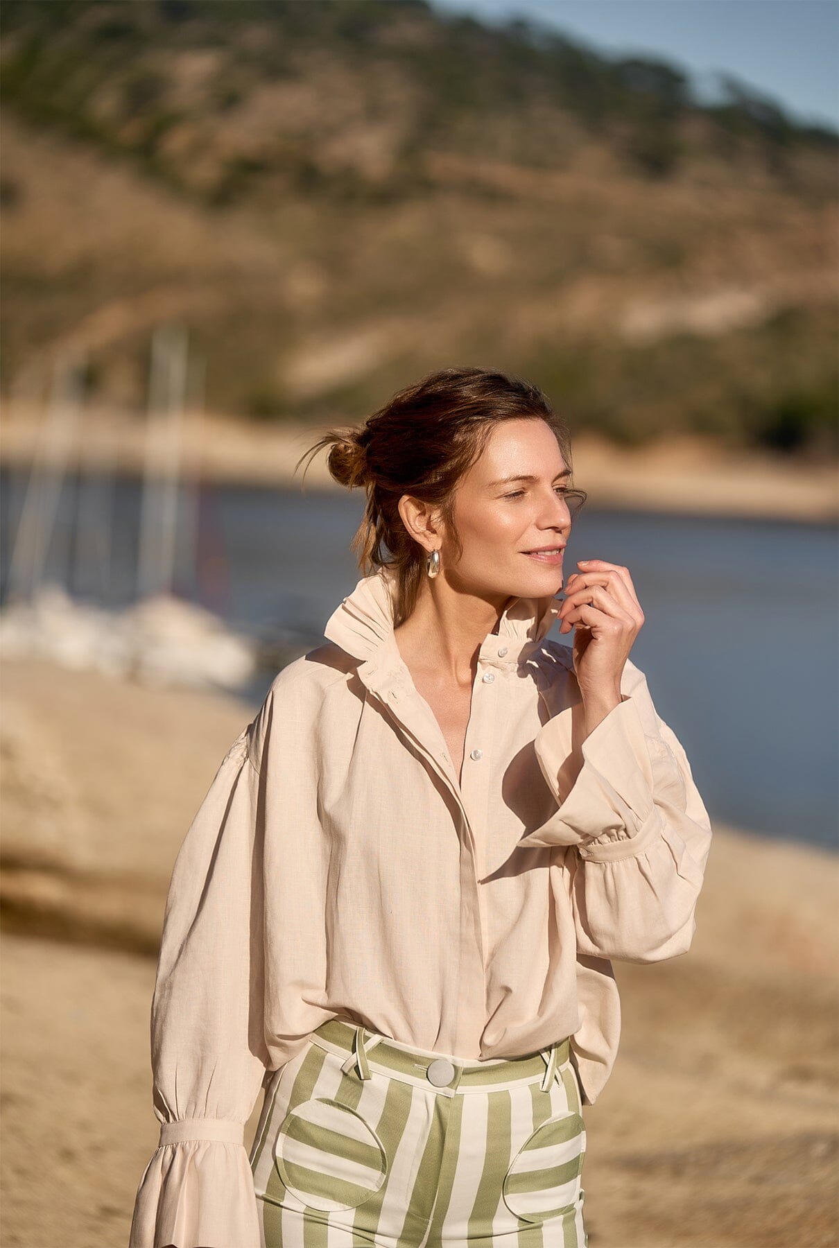 CAMISA BALMORAL LINO CRUDO