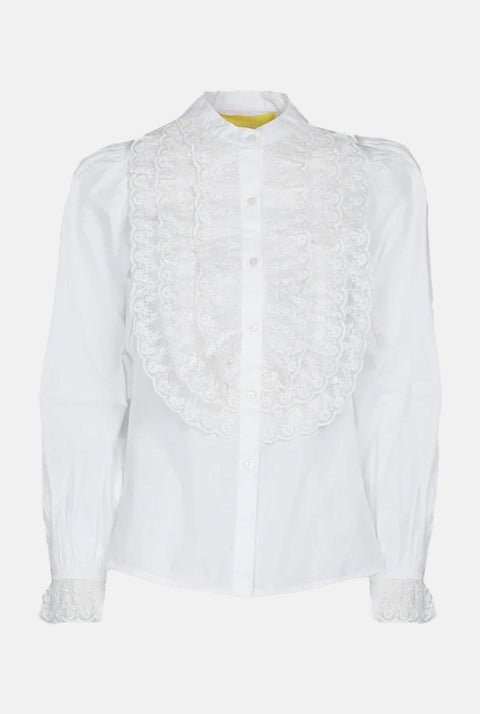 CAMISA BLANCA CON ENCAJE DE VOLANTES