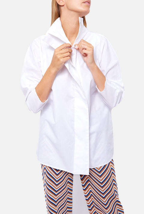 Camisa cierre lateral blanca