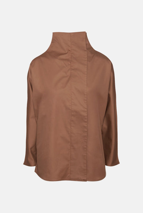 Camisa cierre lateral camel