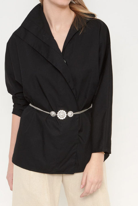 Camisa cierre lateral negro