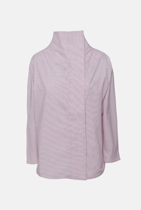 Camisa cierre lateral rayas rosa