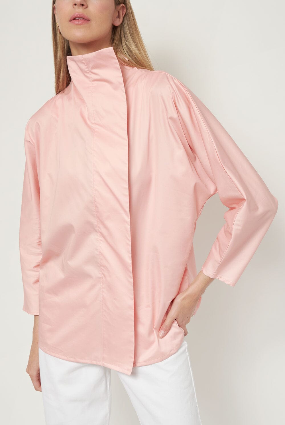 Camisa cierre lateral rosa