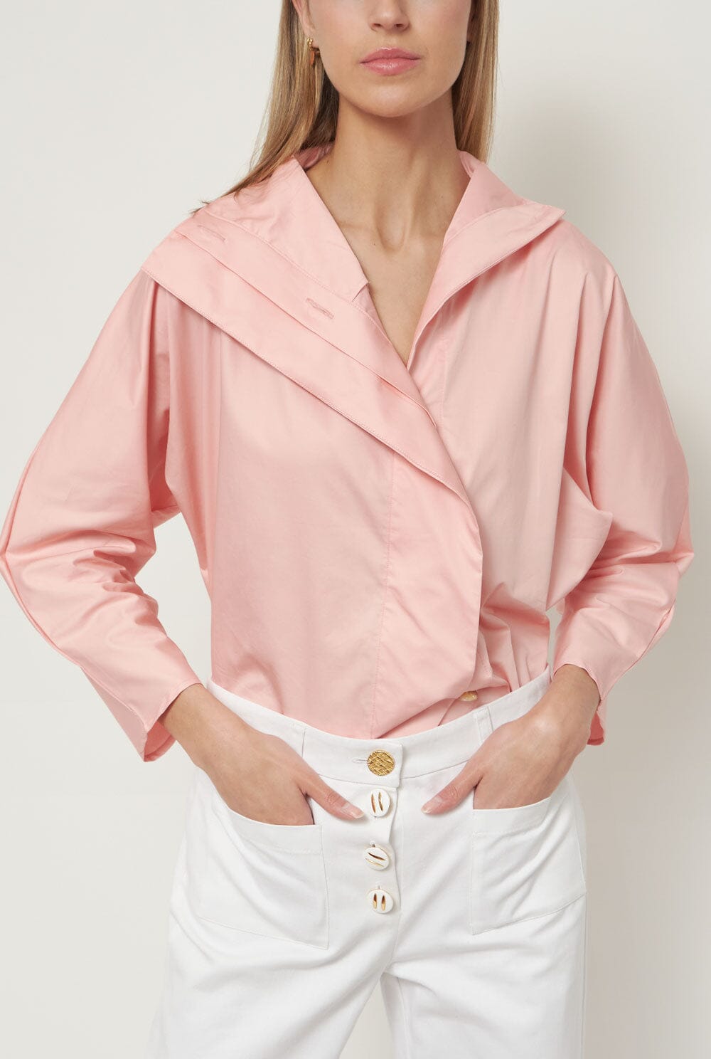 Camisa cierre lateral rosa