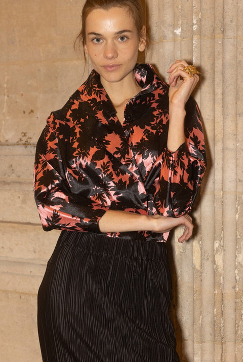 Camisa cierre lateral y estampado de flores | EDICIÓN LIMITADA