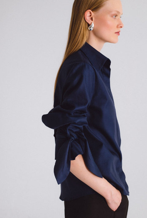 Camisa icono espiga azul