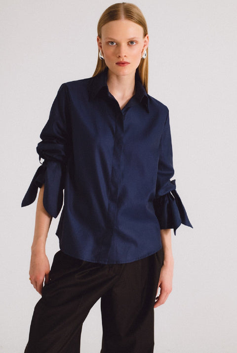 Camisa icono espiga azul