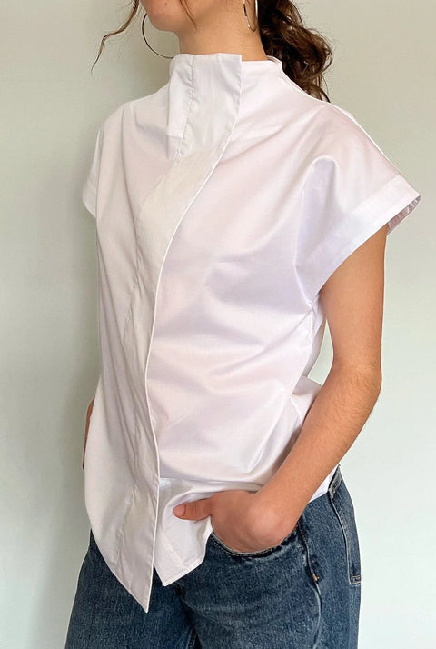 CAMISA LATERAL MANGA CORTA BLANCA