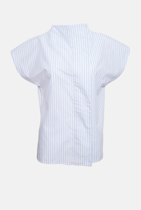 CAMISA LATERAL MANGA CORTA RAYAS AZULES