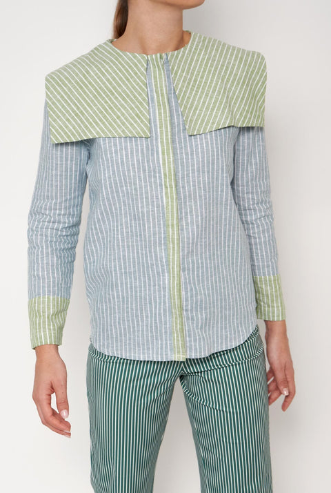 Camisa Loulou azul/verde
