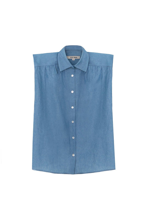 Camisa Marieta sin mangas denim