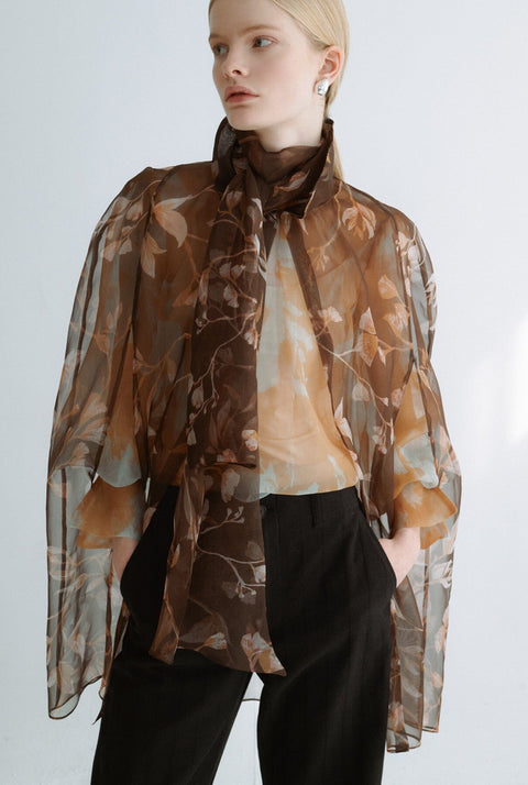 Capa organza estampada
