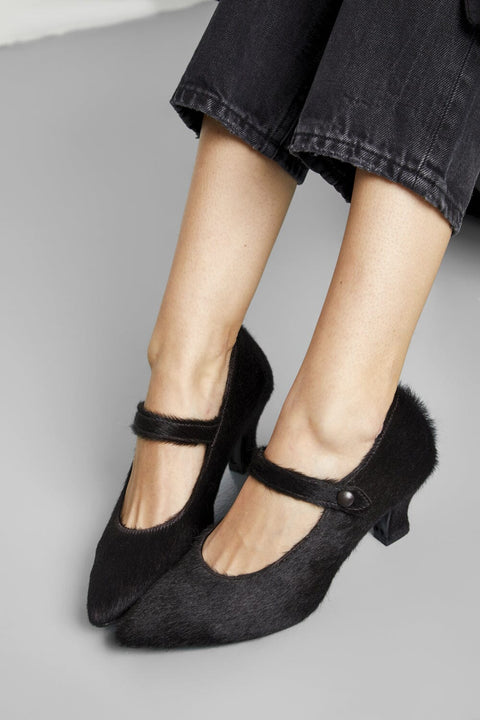Carmen Pumps in Chocolate Calf Hair